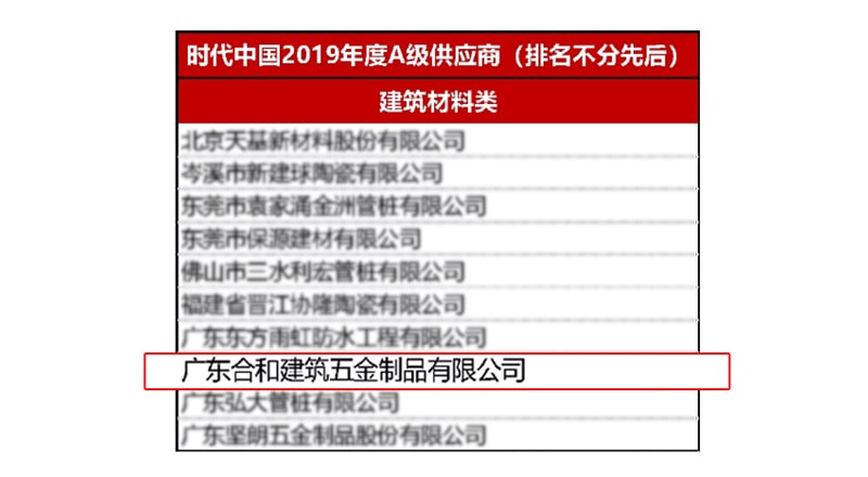 A級供應商 A級供應商