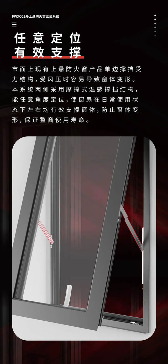 FWXC01外上懸防火窗五金系統