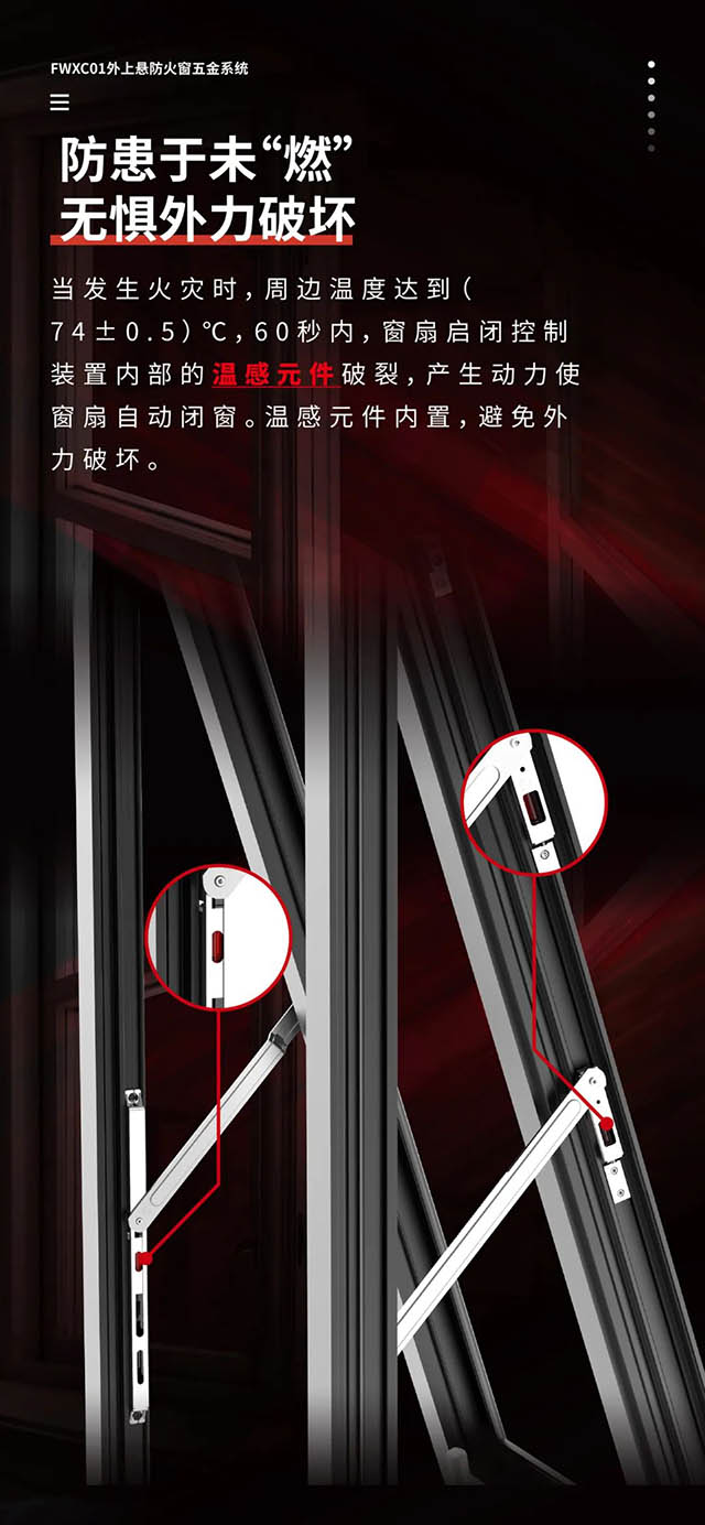 FWXC01外上懸防火窗五金系統